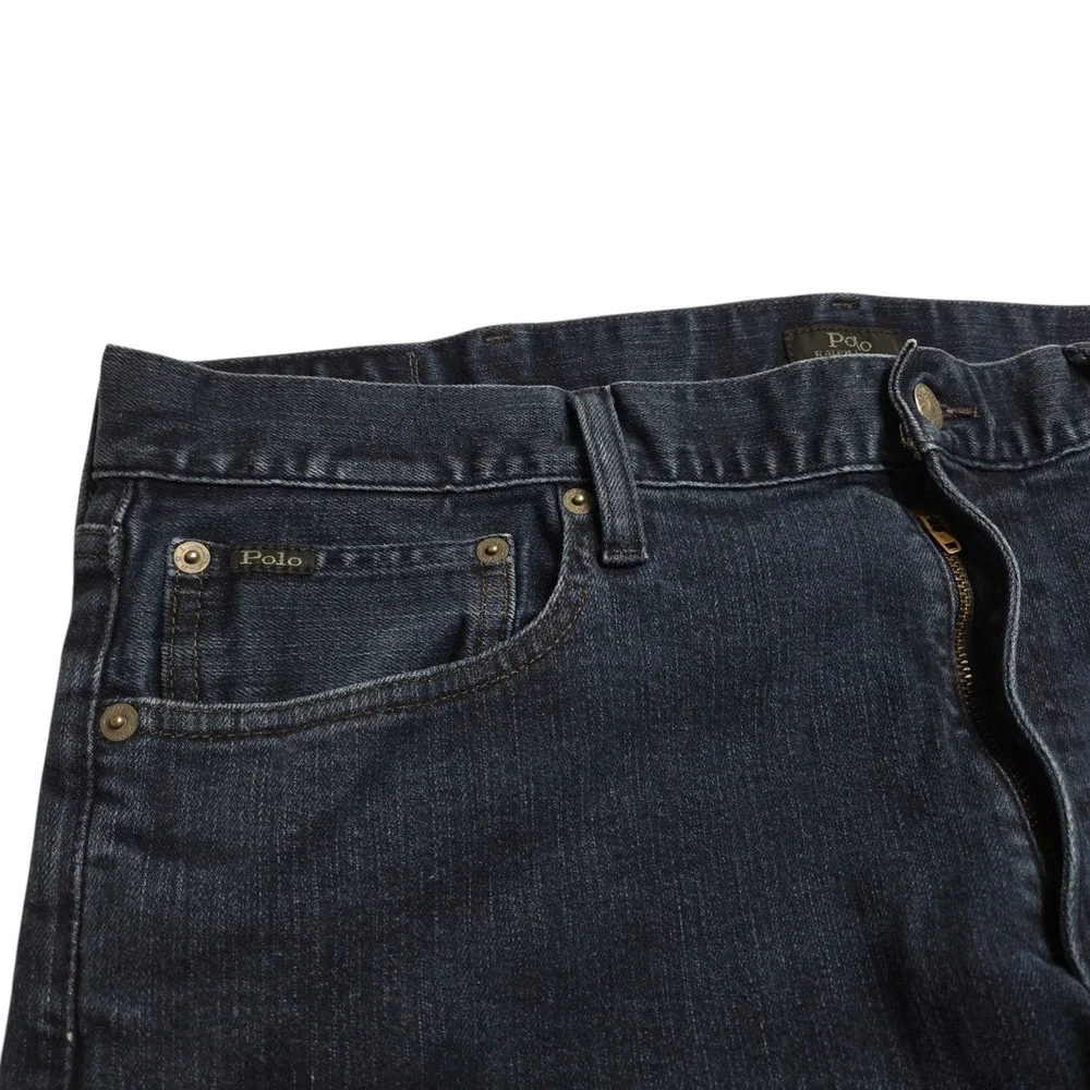 Polo Ralph Lauren Jeans Mens 38x25 Blue Dark Wash Varick Slim Straight Tag 38x30